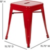 image:imageFlash Furniture Metal Dining Table Height Stool  Backless Red Kai Commercial Grade Stool  18 Inch Stackable Dining Chair  Set of 4Red