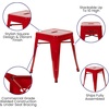 image:imageFlash Furniture Metal Dining Table Height Stool  Backless Red Kai Commercial Grade Stool  18 Inch Stackable Dining Chair  Set of 4Red