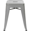 image:imageFlash Furniture Metal Dining Table Height Stool  Backless Red Kai Commercial Grade Stool  18 Inch Stackable Dining Chair  Set of 4Silver