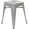 image:imageFlash Furniture Metal Dining Table Height Stool  Backless Red Kai Commercial Grade Stool  18 Inch Stackable Dining Chair  Set of 4Silver