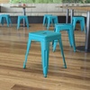 image:imageFlash Furniture Metal Dining Table Height Stool  Backless Red Kai Commercial Grade Stool  18 Inch Stackable Dining Chair  Set of 4Teal