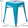 image:imageFlash Furniture Metal Dining Table Height Stool  Backless Red Kai Commercial Grade Stool  18 Inch Stackable Dining Chair  Set of 4Teal