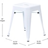 image:imageFlash Furniture Metal Dining Table Height Stool  Backless Red Kai Commercial Grade Stool  18 Inch Stackable Dining Chair  Set of 4White