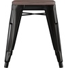 image:imageFlash Furniture Metal Dining Table Height Stool with Wooden Seat Set of 4  Backless Teal Kai Commercial Grade Stool  Kai 18 Stackable Dining ChairsBlack