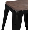 image:imageFlash Furniture Metal Dining Table Height Stool with Wooden Seat Set of 4  Backless Teal Kai Commercial Grade Stool  Kai 18 Stackable Dining ChairsBlack