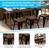 image:imageFlash Furniture Metal Dining Table Height Stool with Wooden Seat Set of 4  Backless Teal Kai Commercial Grade Stool  Kai 18 Stackable Dining ChairsBlack