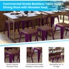 image:imageFlash Furniture Metal Dining Table Height Stool with Wooden Seat Set of 4  Backless Teal Kai Commercial Grade Stool  Kai 18 Stackable Dining ChairsPurple