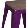 image:imageFlash Furniture Metal Dining Table Height Stool with Wooden Seat Set of 4  Backless Teal Kai Commercial Grade Stool  Kai 18 Stackable Dining ChairsPurple