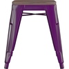image:imageFlash Furniture Metal Dining Table Height Stool with Wooden Seat Set of 4  Backless Teal Kai Commercial Grade Stool  Kai 18 Stackable Dining ChairsPurple