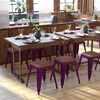 image:imageFlash Furniture Metal Dining Table Height Stool with Wooden Seat Set of 4  Backless Teal Kai Commercial Grade Stool  Kai 18 Stackable Dining ChairsPurple