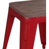 image:imageFlash Furniture Metal Dining Table Height Stool with Wooden Seat Set of 4  Backless Teal Kai Commercial Grade Stool  Kai 18 Stackable Dining ChairsRed