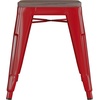 image:imageFlash Furniture Metal Dining Table Height Stool with Wooden Seat Set of 4  Backless Teal Kai Commercial Grade Stool  Kai 18 Stackable Dining ChairsRed