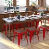image:imageFlash Furniture Metal Dining Table Height Stool with Wooden Seat Set of 4  Backless Teal Kai Commercial Grade Stool  Kai 18 Stackable Dining ChairsRed