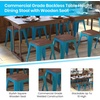 image:imageFlash Furniture Metal Dining Table Height Stool with Wooden Seat Set of 4  Backless Teal Kai Commercial Grade Stool  Kai 18 Stackable Dining ChairsTeal