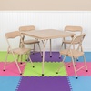 image:imageFlash Furniture Mindy Kids Navy 5 Piece Folding Table and Chair SetTan