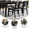 image:imageFlash Furniture Naples Commercial Solid Wood Dining Chair Curved Backrest Sturdy Mortise and Tenon Construction Antique WhiteBlack