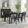 image:imageFlash Furniture Naples Commercial Solid Wood Dining Chair Curved Backrest Sturdy Mortise and Tenon Construction Antique WhiteBlack