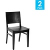 image:imageFlash Furniture Naples Commercial Solid Wood Dining Chair Curved Backrest Sturdy Mortise and Tenon Construction Antique WhiteBlack