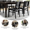 image:imageFlash Furniture Naples Commercial Solid Wood Dining Chair Curved Backrest Sturdy Mortise and Tenon Construction Antique WhiteBlack