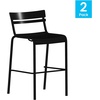 image:imageFlash Furniture Nash Commercial Grade Steel Stack Stool IndoorOutdoor Bar Stool with 2 Slat Back Set of 2 RedBlack