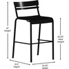image:imageFlash Furniture Nash Commercial Grade Steel Stack Stool IndoorOutdoor Bar Stool with 2 Slat Back Set of 2 RedBlack
