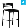 image:imageFlash Furniture Nash Commercial Grade Steel Stack Stool IndoorOutdoor Bar Stool with 2 Slat Back Set of 2 RedBlack