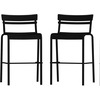 image:imageFlash Furniture Nash Commercial Grade Steel Stack Stool IndoorOutdoor Bar Stool with 2 Slat Back Set of 2 RedBlack