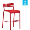image:imageFlash Furniture Nash Commercial Grade Steel Stack Stool IndoorOutdoor Bar Stool with 2 Slat Back Set of 2 RedRed
