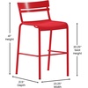 image:imageFlash Furniture Nash Commercial Grade Steel Stack Stool IndoorOutdoor Bar Stool with 2 Slat Back Set of 2 RedRed