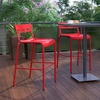 image:imageFlash Furniture Nash Commercial Grade Steel Stack Stool IndoorOutdoor Bar Stool with 2 Slat Back Set of 2 RedRed