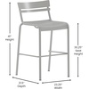 image:imageFlash Furniture Nash Commercial Grade Steel Stack Stool IndoorOutdoor Bar Stool with 2 Slat Back Set of 2 RedSilver