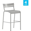 image:imageFlash Furniture Nash Commercial Grade Steel Stack Stool IndoorOutdoor Bar Stool with 2 Slat Back Set of 2 RedSilver