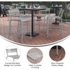 image:imageFlash Furniture Nash Commercial Grade Steel Stack Stool IndoorOutdoor Bar Stool with 2 Slat Back Set of 2 RedSilver