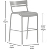 image:imageFlash Furniture Nash Commercial Grade Steel Stack Stool IndoorOutdoor Bar Stool with 2 Slat Back Set of 2 RedSilver