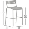 image:imageFlash Furniture Nash Commercial Grade Steel Stack Stool IndoorOutdoor Bar Stool with 2 Slat Back Set of 2 RedSilver