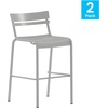 image:imageFlash Furniture Nash Commercial Grade Steel Stack Stool IndoorOutdoor Bar Stool with 2 Slat Back Set of 2 RedSilver