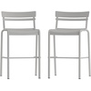 image:imageFlash Furniture Nash Commercial Grade Steel Stack Stool IndoorOutdoor Bar Stool with 2 Slat Back Set of 2 RedSilver
