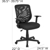 image:imageFlash Furniture Norris MidBack Mesh Tapered Back Swivel Task Office Chair with TArms Ergonomic Padded Mesh Swivel Computer Chair Black