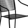 image:imageFlash Furniture Oia 5Piece Commercial Grade Steel Patio Table and Chairs Set Outdoor Dining Set with Square Table and 4 Round Back Chairs BlackBlack