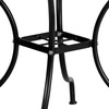 image:imageFlash Furniture Oia 5Piece Commercial Grade Steel Patio Table and Chairs Set Outdoor Dining Set with Square Table and 4 Round Back Chairs BlackBlack