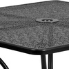 image:imageFlash Furniture Oia 5Piece Commercial Grade Steel Patio Table and Chairs Set Outdoor Dining Set with Square Table and 4 Round Back Chairs BlackBlack