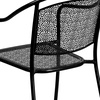 image:imageFlash Furniture Oia 5Piece Commercial Grade Steel Patio Table and Chairs Set Outdoor Dining Set with Square Table and 4 Round Back Chairs BlackBlack