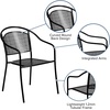 image:imageFlash Furniture Oia Commercial Grade 5 Pack Coral IndoorOutdoor Steel Patio Arm Chair with Round BackBlack