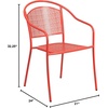 image:imageFlash Furniture Oia Commercial Grade 5 Pack Coral IndoorOutdoor Steel Patio Arm Chair with Round BackCoral