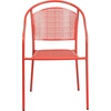 image:imageFlash Furniture Oia Commercial Grade 5 Pack Coral IndoorOutdoor Steel Patio Arm Chair with Round BackCoral