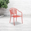 image:imageFlash Furniture Oia Commercial Grade 5 Pack Coral IndoorOutdoor Steel Patio Arm Chair with Round BackCoral