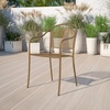 image:imageFlash Furniture Oia Commercial Grade 5 Pack Coral IndoorOutdoor Steel Patio Arm Chair with Round BackGold