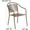 image:imageFlash Furniture Oia Commercial Grade 5 Pack Coral IndoorOutdoor Steel Patio Arm Chair with Round BackGold