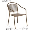 image:imageFlash Furniture Oia Commercial Grade 5 Pack Coral IndoorOutdoor Steel Patio Arm Chair with Round BackGold