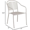 image:imageFlash Furniture Oia Commercial Grade 5 Pack Coral IndoorOutdoor Steel Patio Arm Chair with Round BackLight Gray